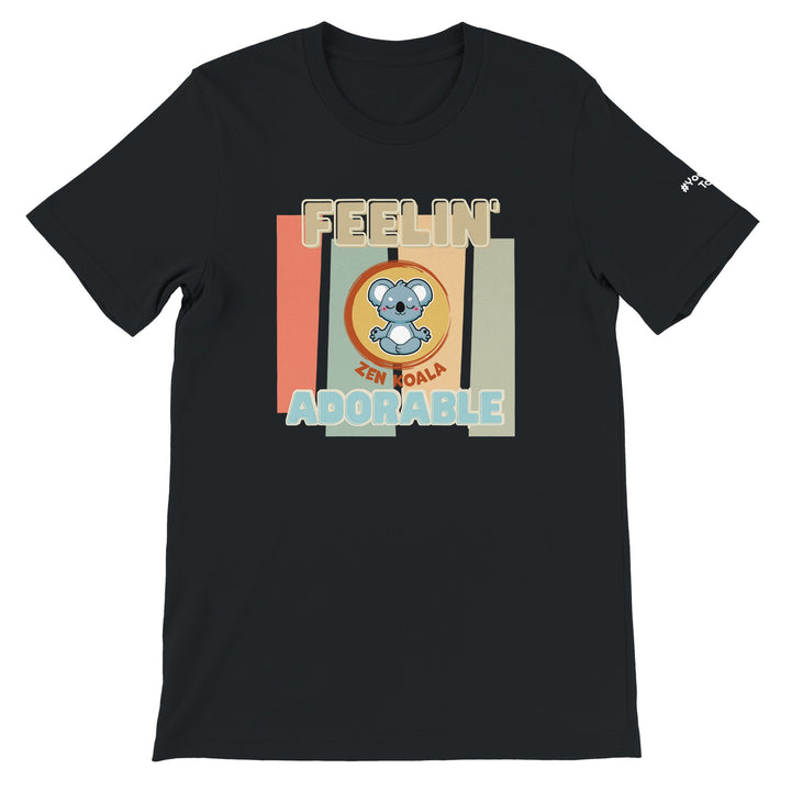 Feeling Adorable feel-good tee in black, Zen Koala Australia