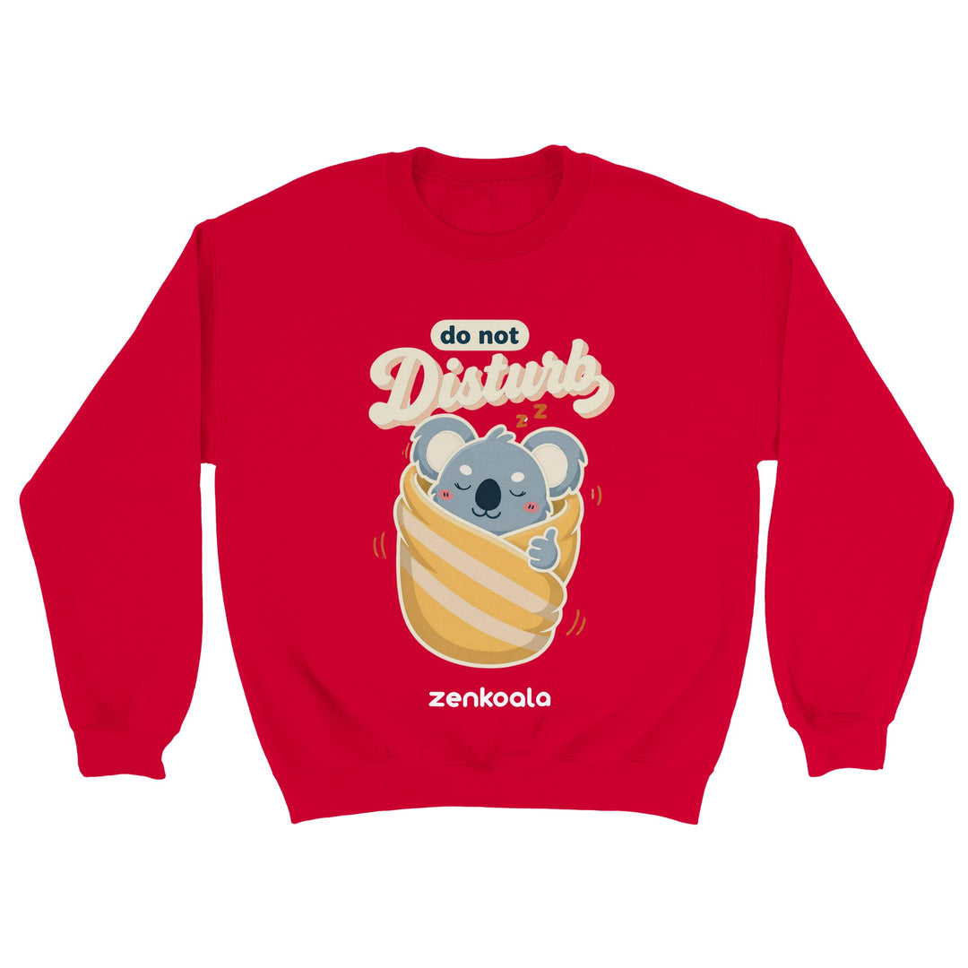 Do Not Disturb Koala feel-good sweatshirt in red — Zen Koala Australia