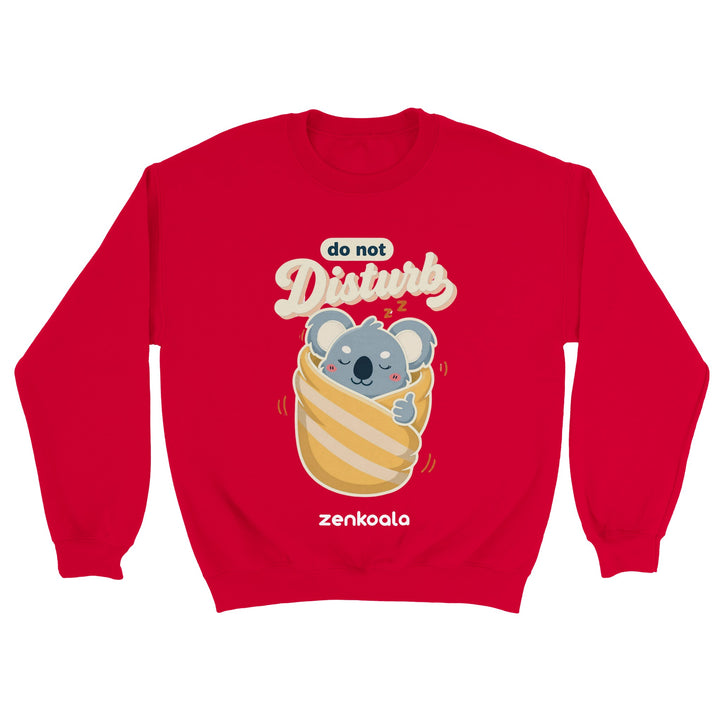 Do Not Disturb Koala feel-good sweatshirt in red — Zen Koala Australia