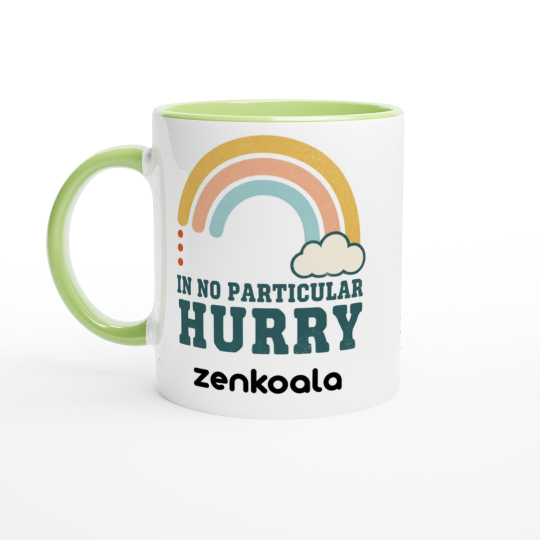 In No Particular Hurry feel-good mug, green inside — Zen Koala Australia