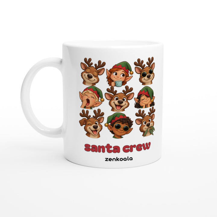 Santa Crew mug in all white, Zen Koala Australia