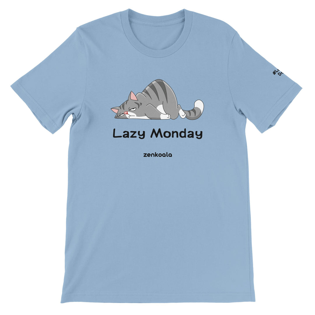 Lazy Monday feel-good tee in light blue, Zen Koala Australia