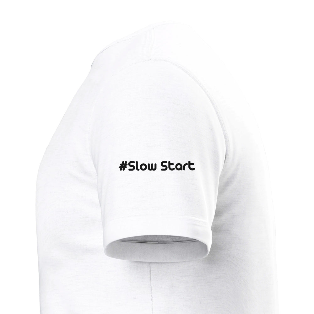 Sleeve close-up: #SlowStart — Zen Koala Australia feel-good clothing