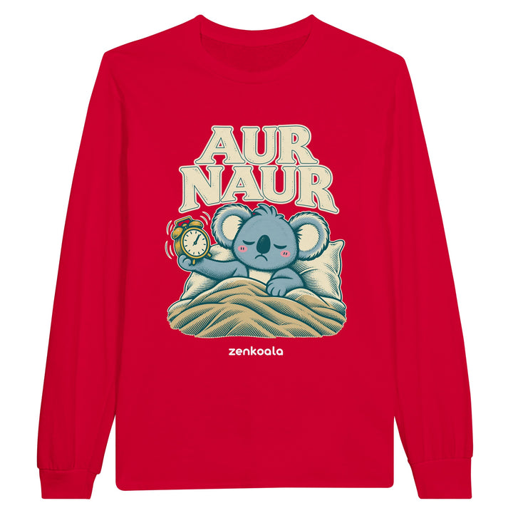 Aur Naur feel-good long sleeve tee in red, Zen Koala Australia