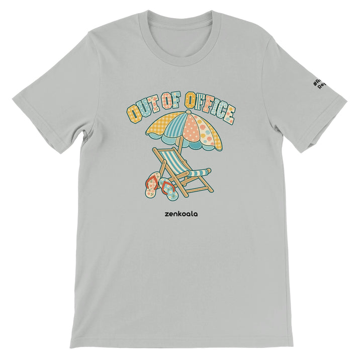 Out of Office Beach feel-good tee in silver, Zen Koala Australia
