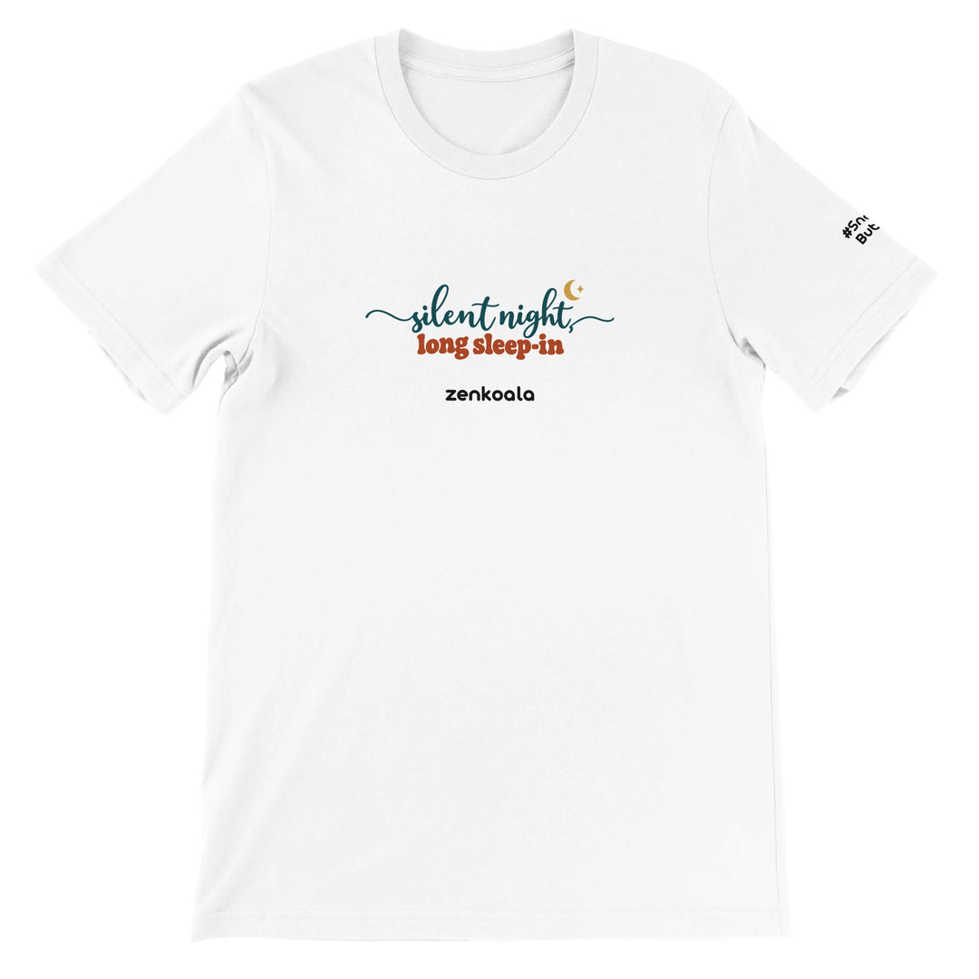 Silent Night Long Sleep-In feel-good tee in white, Zen Koala Australia