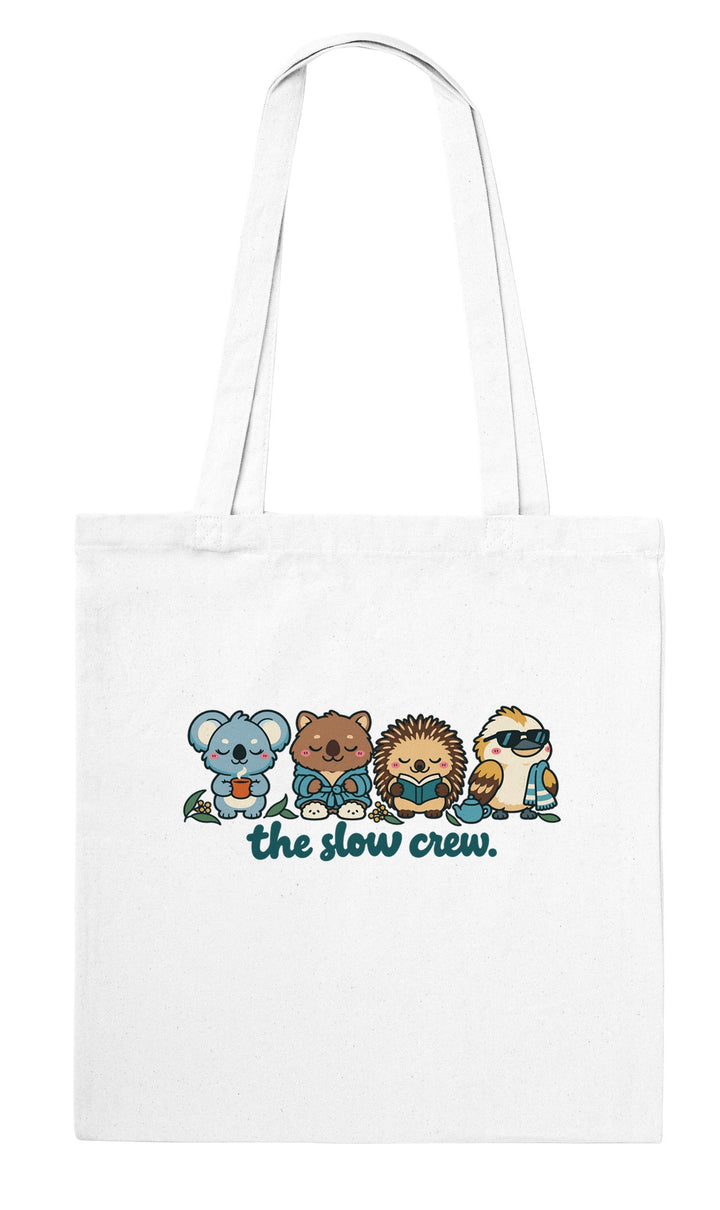 Back of the The Slow Crew tote bag: zenkoala.com.au, Zen Koala Australia