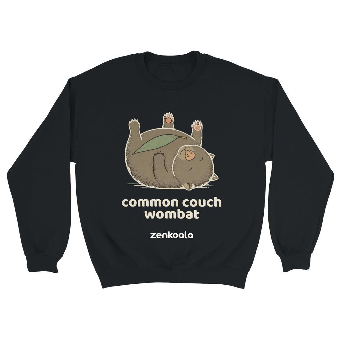Common Couch Wombat feel-good sweatshirt in black — Zen Koala Australia
