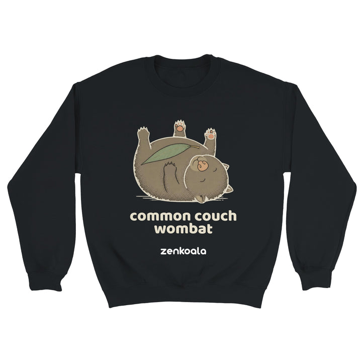 Common Couch Wombat feel-good sweatshirt in black — Zen Koala Australia