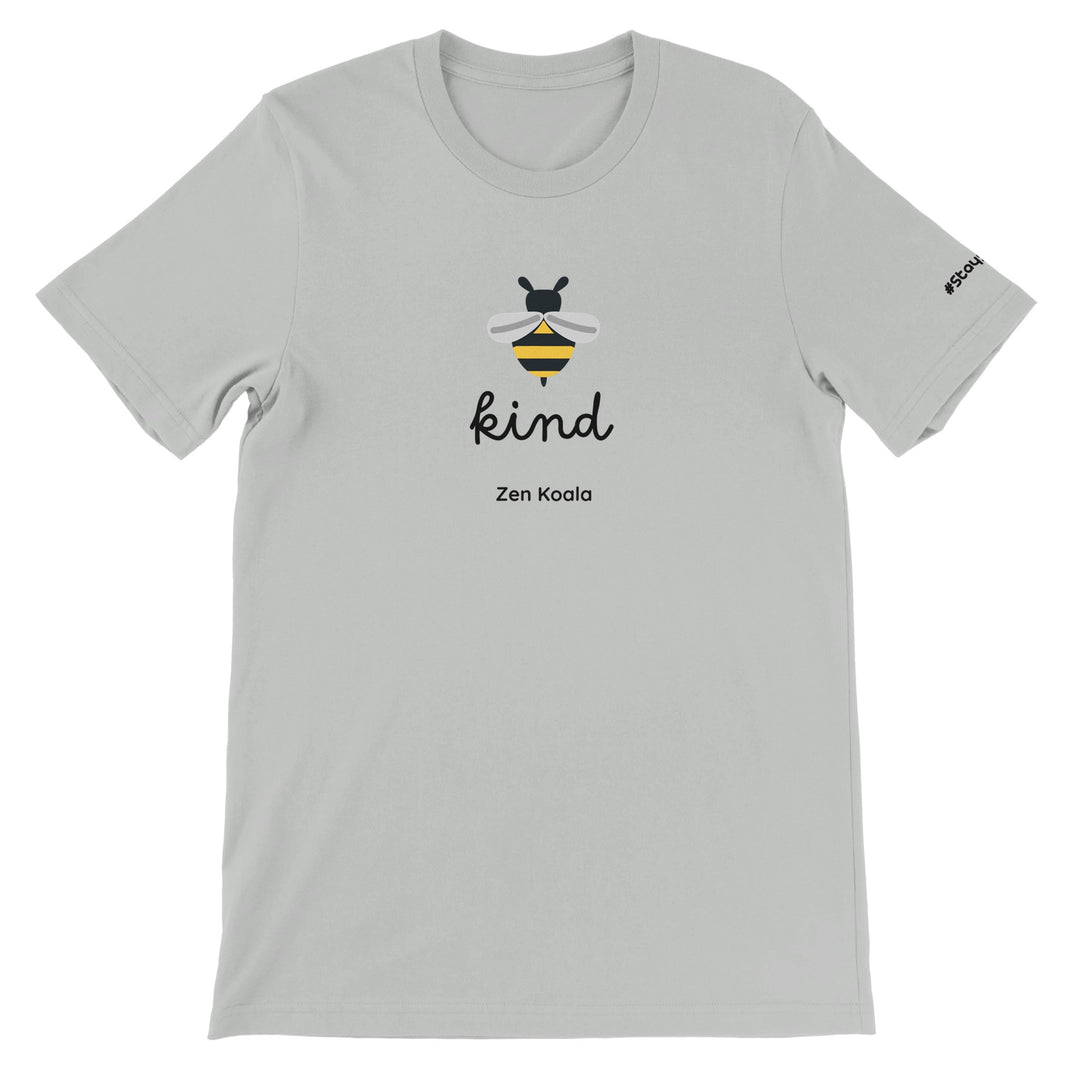 Bee Kind feel-good t-shirt in silver — Zen Koala Australia
