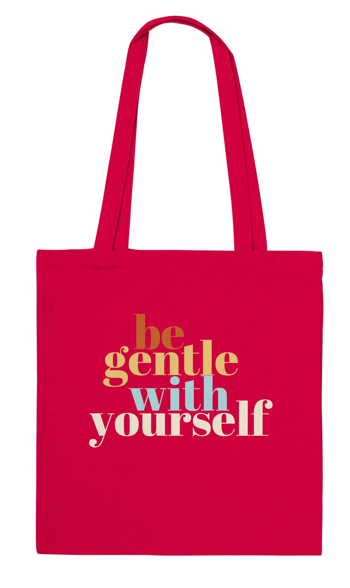 Be Gentle feel-good tote bag in red, Zen Koala Australia