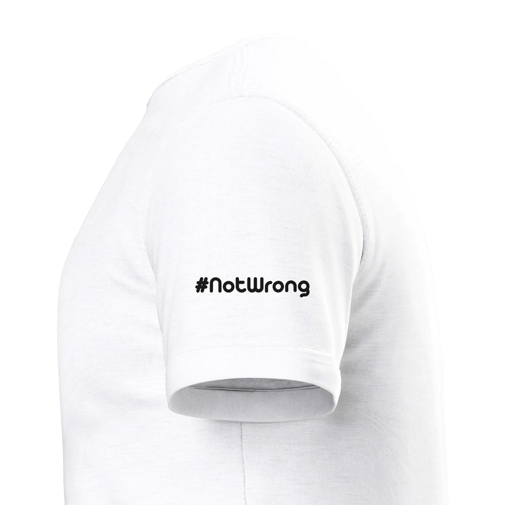 Sleeve close-up: #NotWrong — Zen Koala Australia feel-good clothing