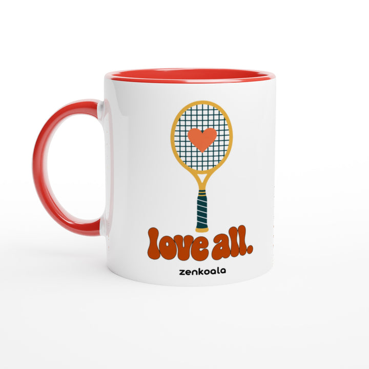 Love All feel-good mug: a racquet with a heart, Zen Koala Australia