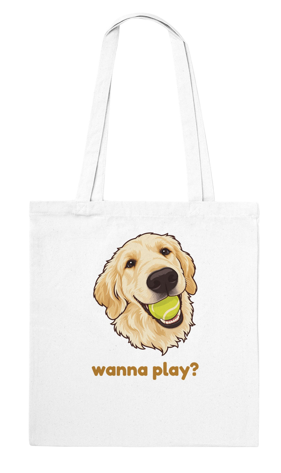 Wanna Play? feel-good tote bag in white, Zen Koala Australia