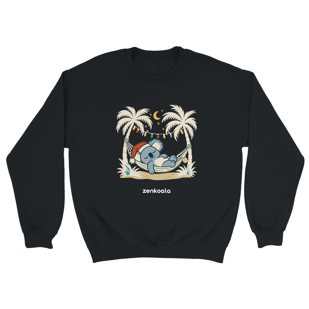 Koala Santa Hammock feel-good sweatshirt in black, Zen Koala Australia