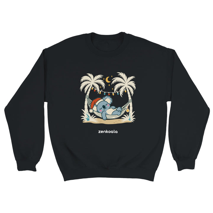 Koala Santa Hammock feel-good sweatshirt in black, Zen Koala Australia
