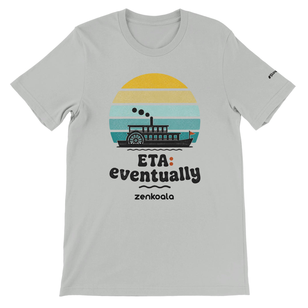 ETA Eventually feel-good tee in silver — Zen Koala Australia