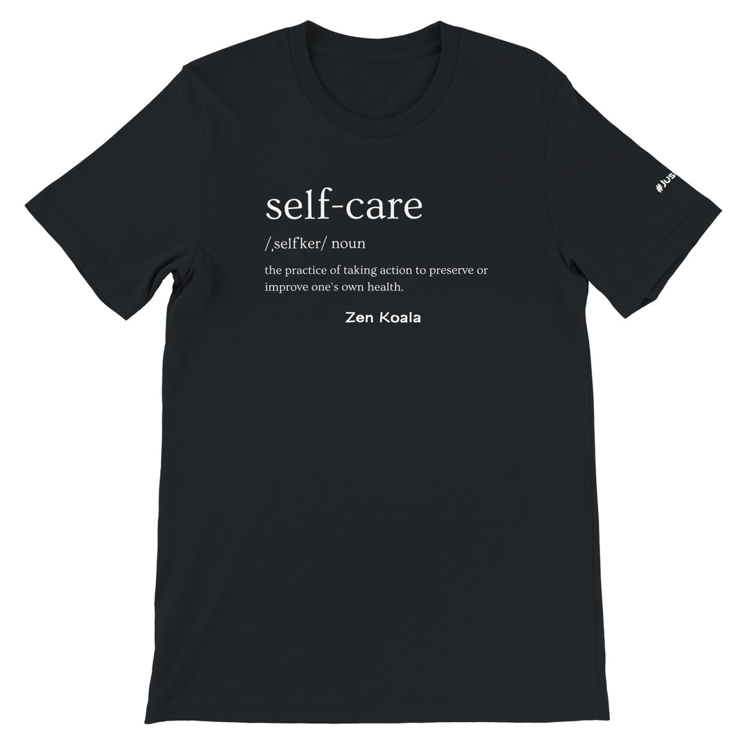 Self Care feel-good t-shirt in black — Zen Koala Australia