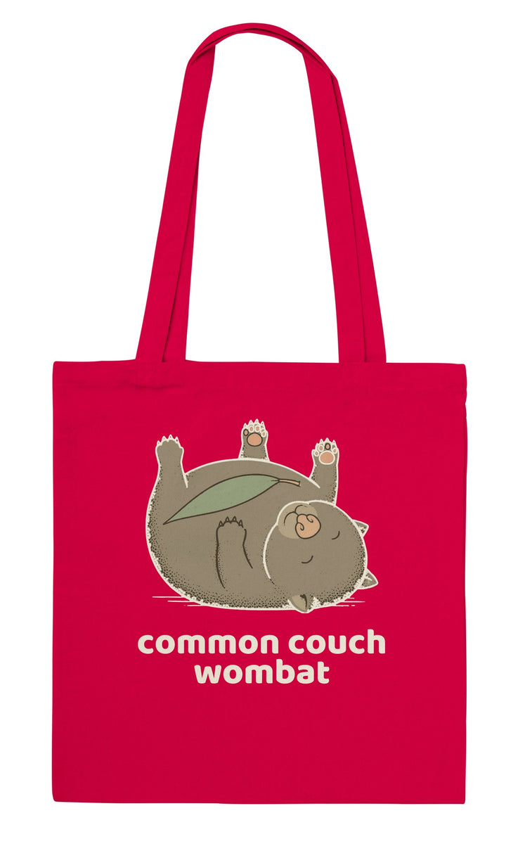Common Couch Wombat feel-good tote bag in red, Zen Koala Australia
