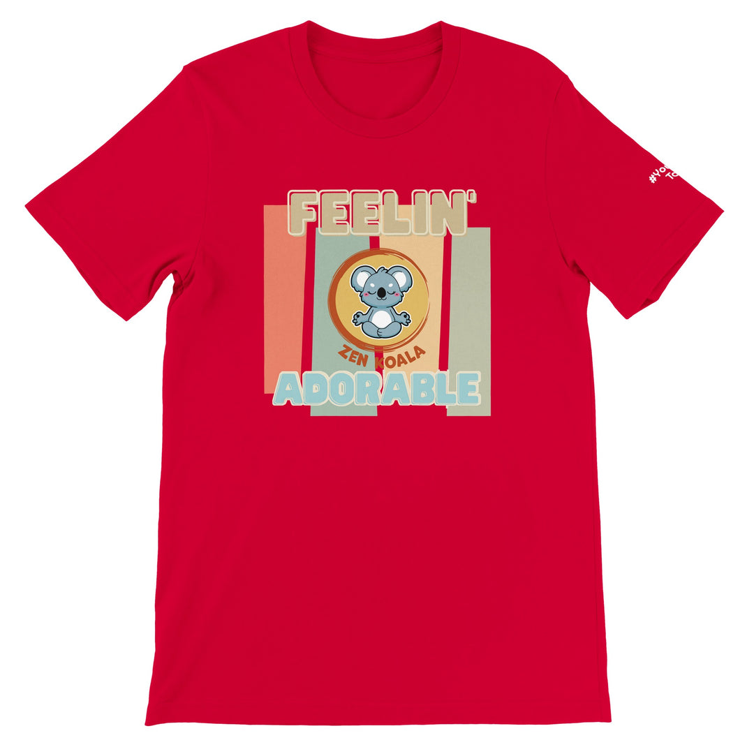 Feeling Adorable feel-good tee in red, Zen Koala Australia