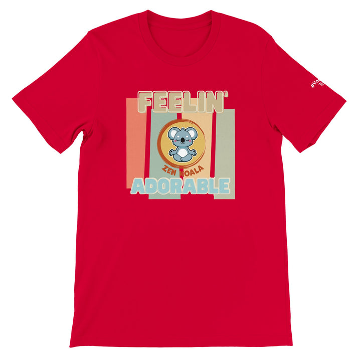 Feeling Adorable feel-good tee in red, Zen Koala Australia