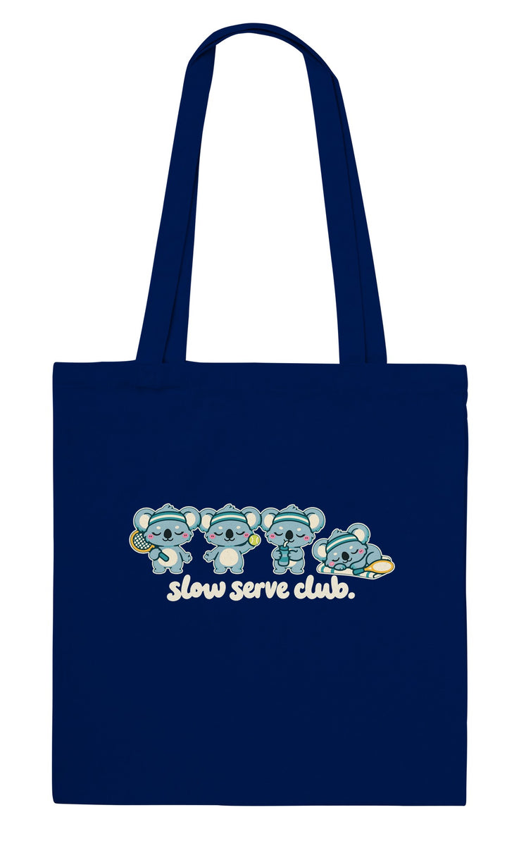 Slow Serve Club feel-good tote bag in navy, Zen Koala Australia