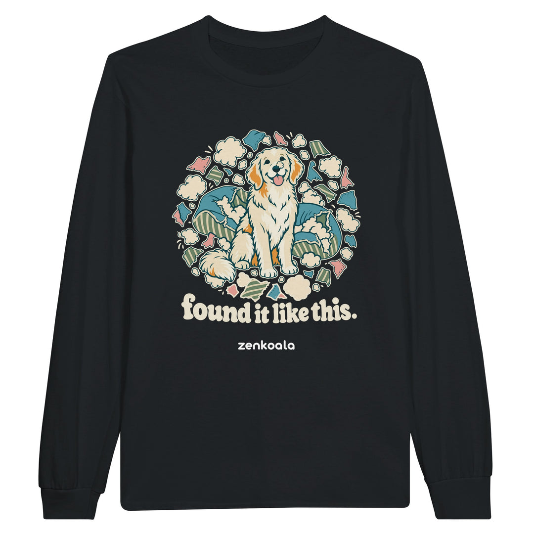 Found It Like This feel-good long sleeve tee in black, Zen Koala Australia