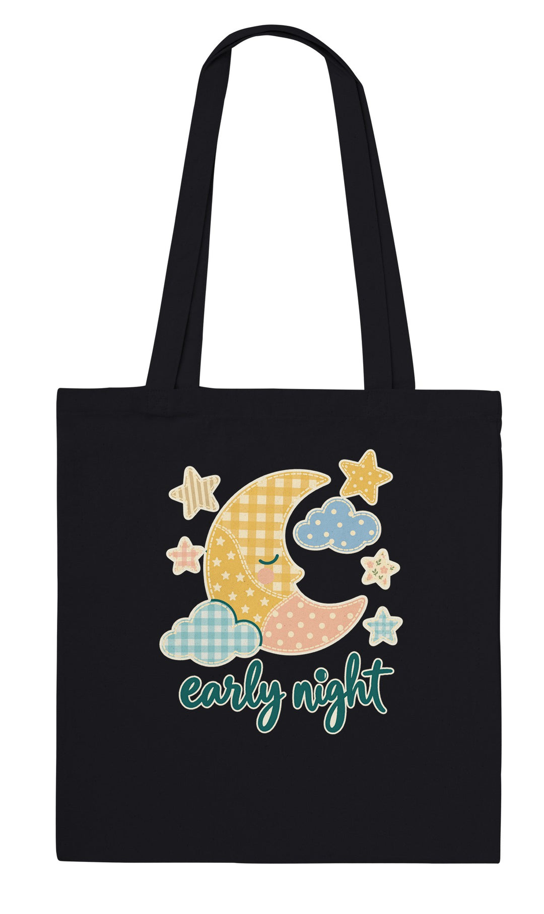 Early Night Moon feel-good tote bag in black, Zen Koala Australia