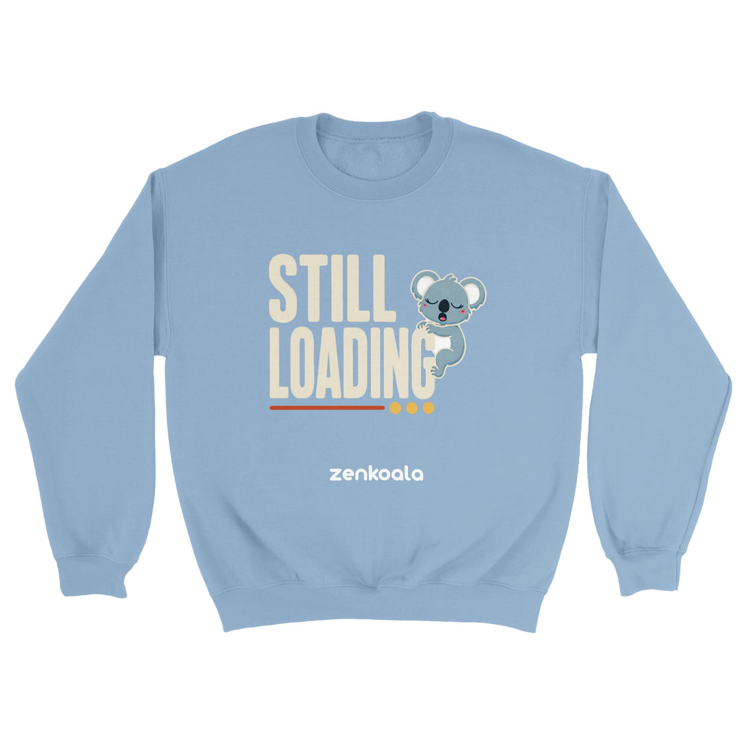 Still Loading Koala feel-good sweatshirt in light blue — Zen Koala Australia