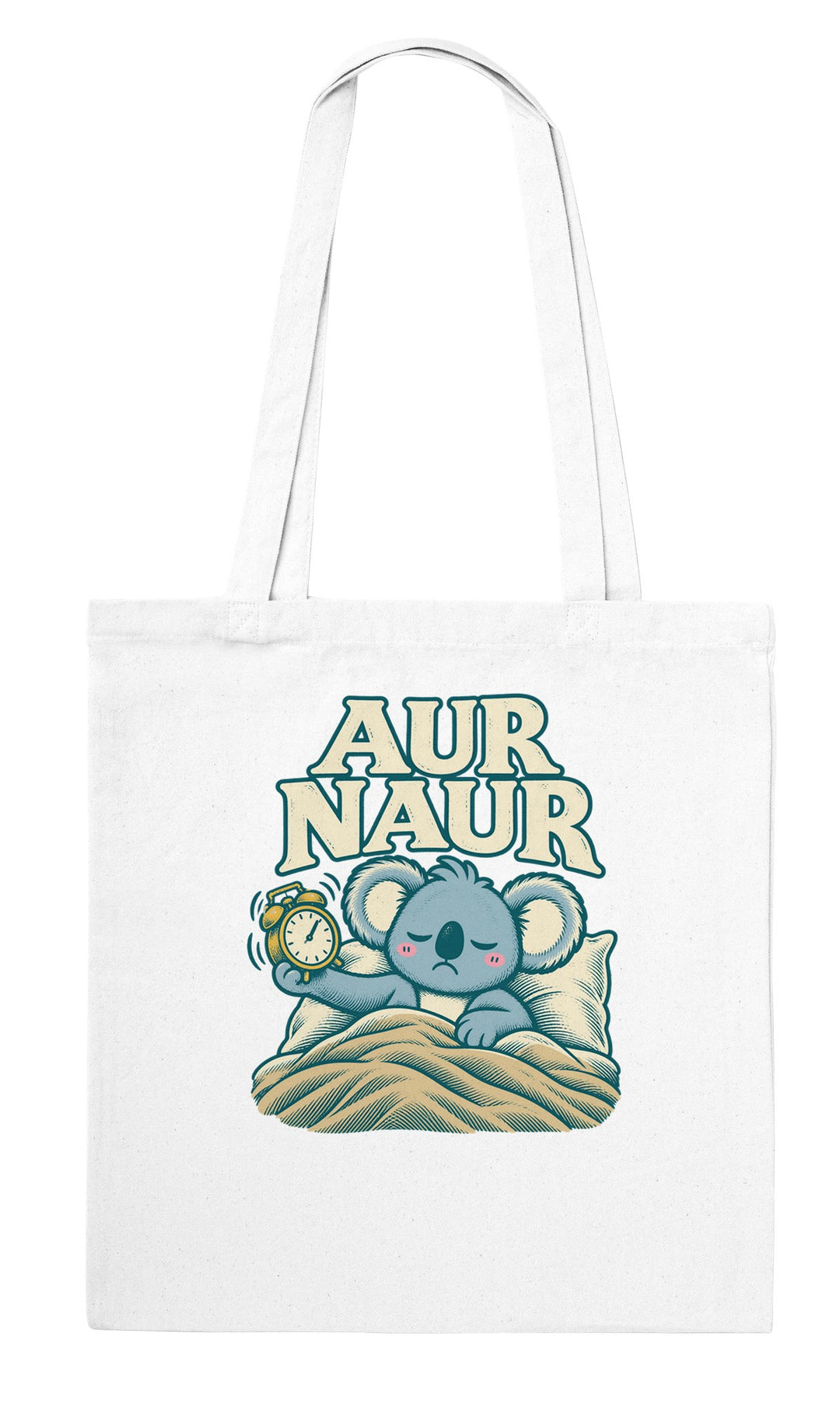 Aur Naur feel-good tote bag in white, Zen Koala Australia