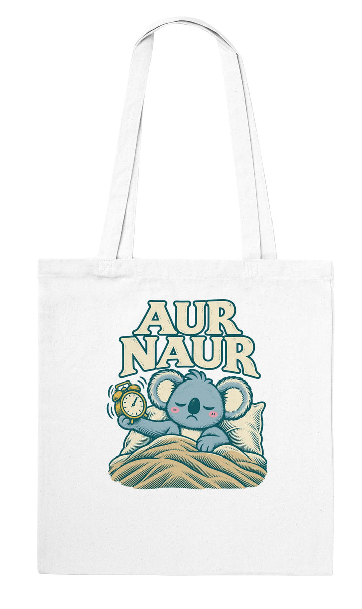 Aur Naur feel-good tote bag in white, Zen Koala Australia