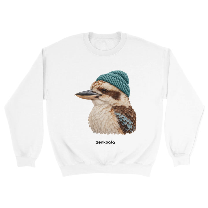 Kookaburra Beanie feel-good sweatshirt in white, Zen Koala Australia