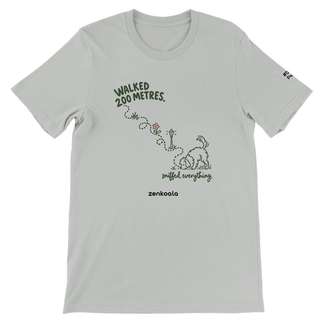 Sniffed Everything feel-good tee in silver, Zen Koala Australia