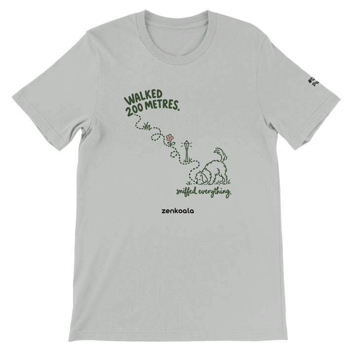 Sniffed Everything feel-good tee in silver, Zen Koala Australia