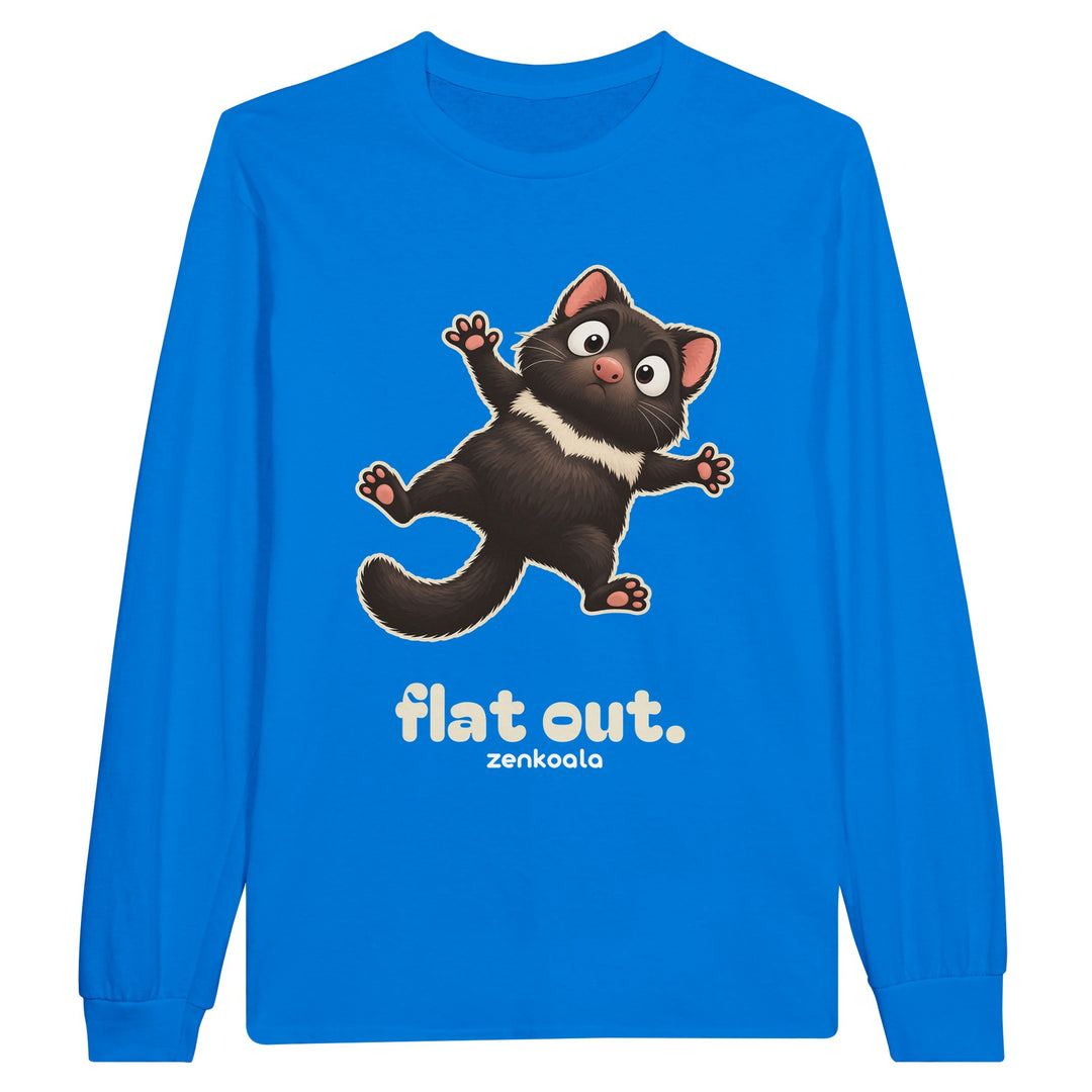 Flat Out feel-good long sleeve tee in royal, Zen Koala Australia