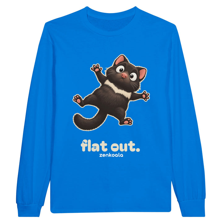 Flat Out feel-good long sleeve tee in royal, Zen Koala Australia