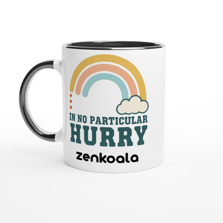 In No Particular Hurry feel-good mug, black inside — Zen Koala Australia