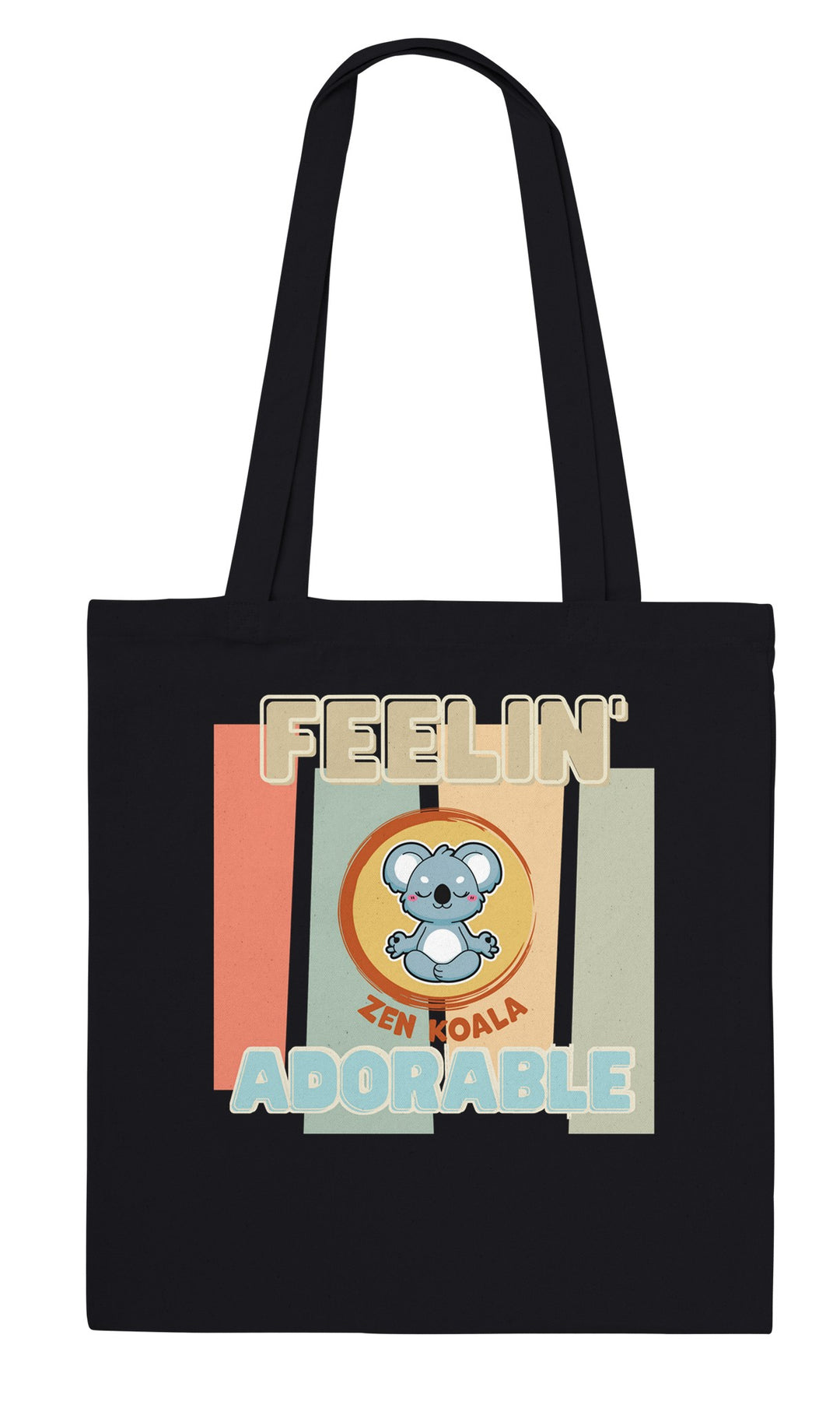 Feeling Adorable feel-good tote bag in black, Zen Koala Australia