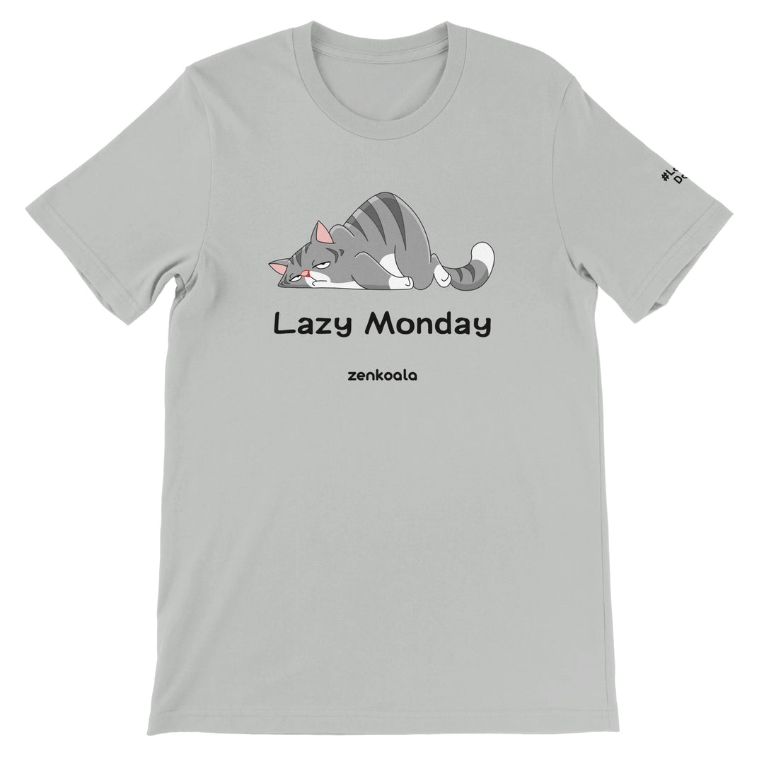 Lazy Monday feel-good tee in silver, Zen Koala Australia