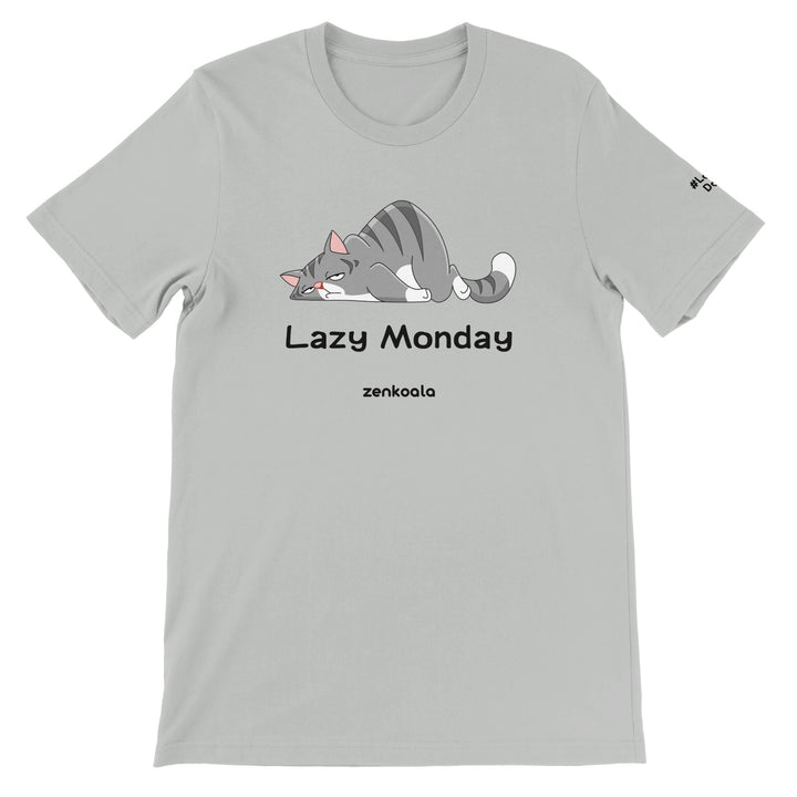 Lazy Monday feel-good tee in silver, Zen Koala Australia