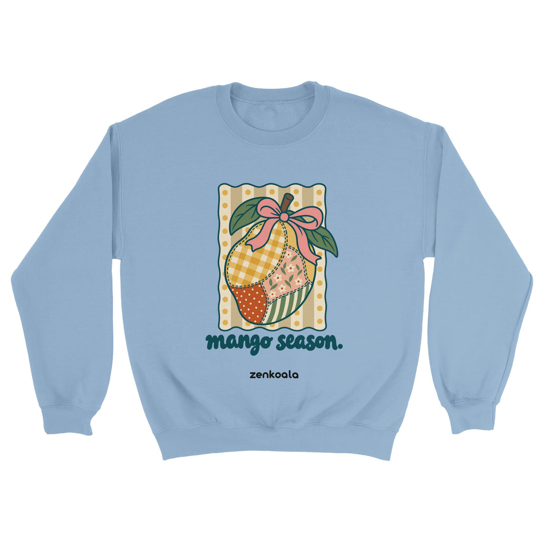 Mango Season feel-good sweatshirt in light blue, Zen Koala Australia