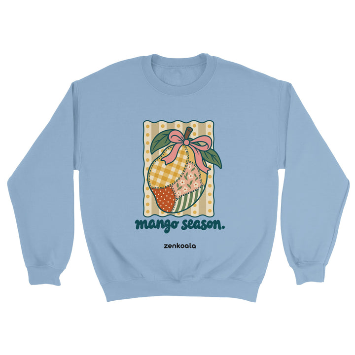 Mango Season feel-good sweatshirt in light blue, Zen Koala Australia