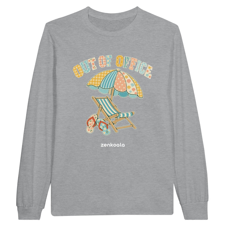 Out of Office Beach feel-good long sleeve tee in sports grey, Zen Koala Australia