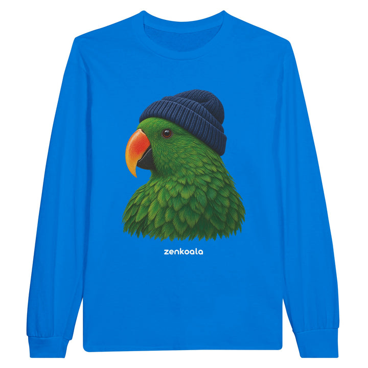 Parrot Beanie feel-good long sleeve tee in royal, Zen Koala Australia