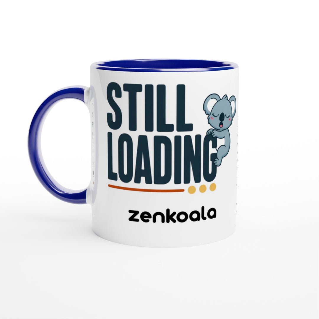 Still Loading Koala feel-good mug, blue inside — Zen Koala Australia