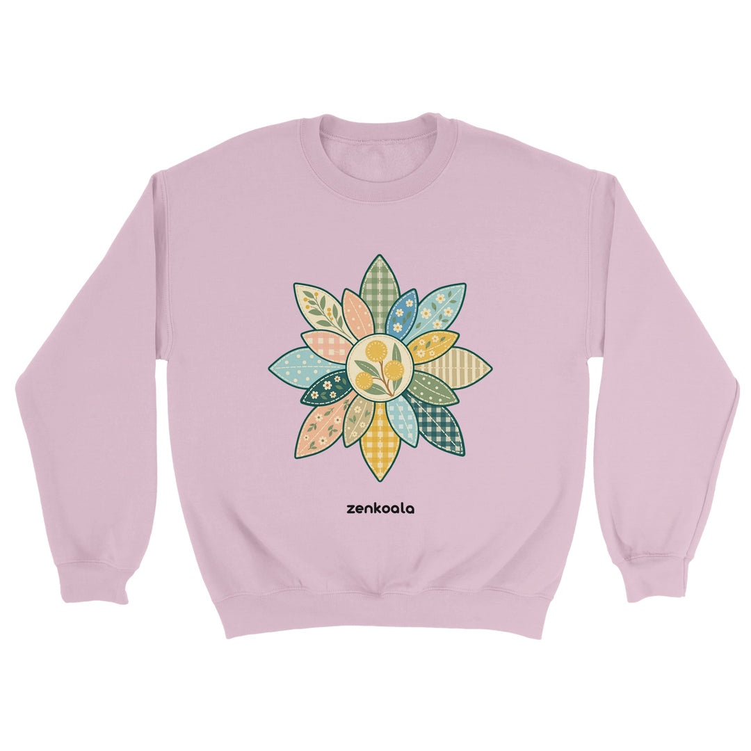 Wattle Mandala feel-good sweatshirt in light pink, Zen Koala Australia