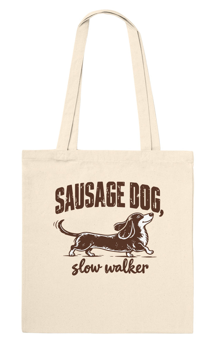 Sausage Dog Slow Walker feel-good tote bag in natural, Zen Koala Australia