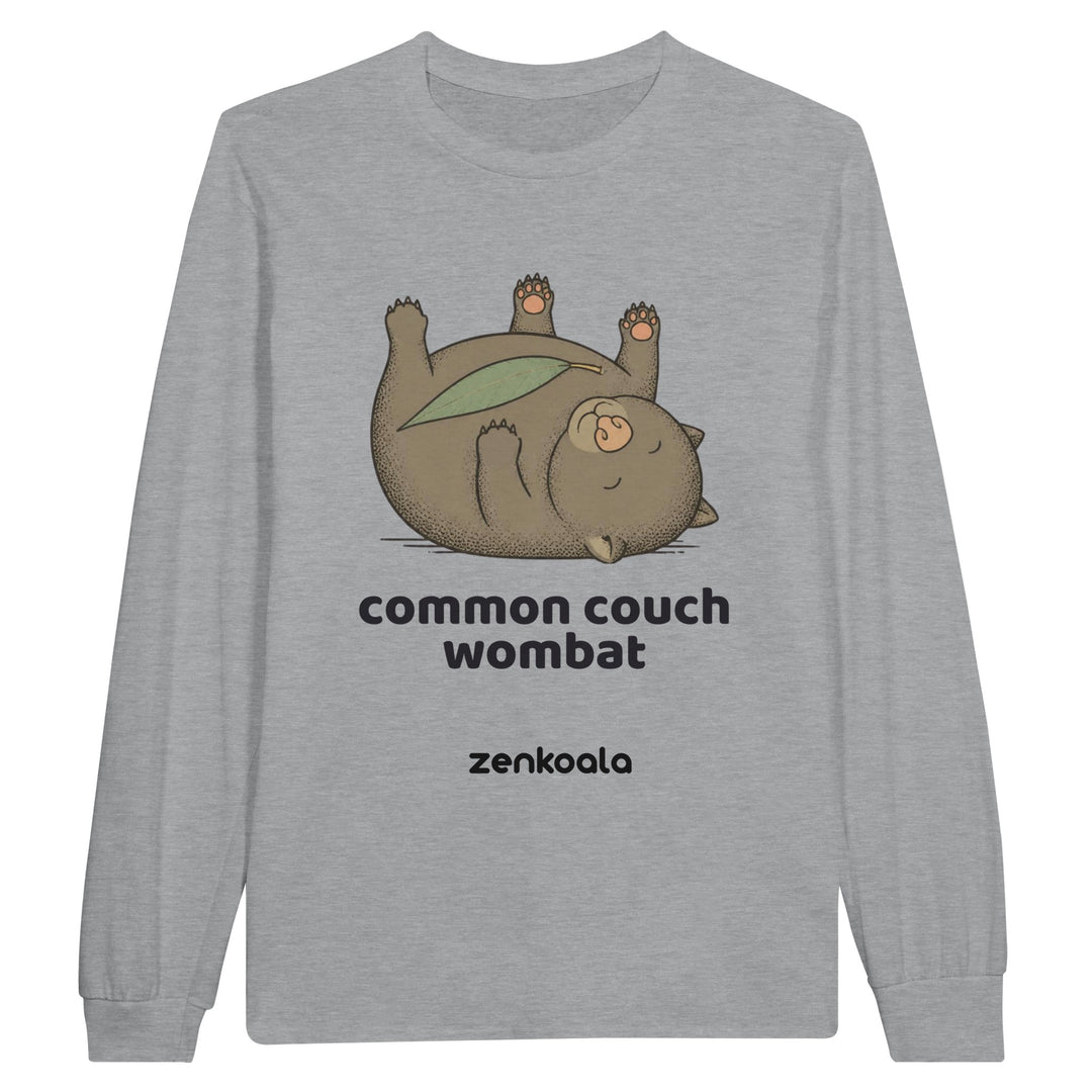 Common Couch Wombat long sleeve tee in sports grey — Zen Koala Australia