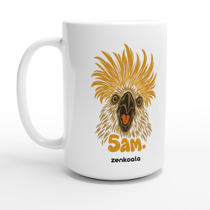 5am feel-good 15oz mug: a cockatoo screaming at dawn, Zen Koala Australia