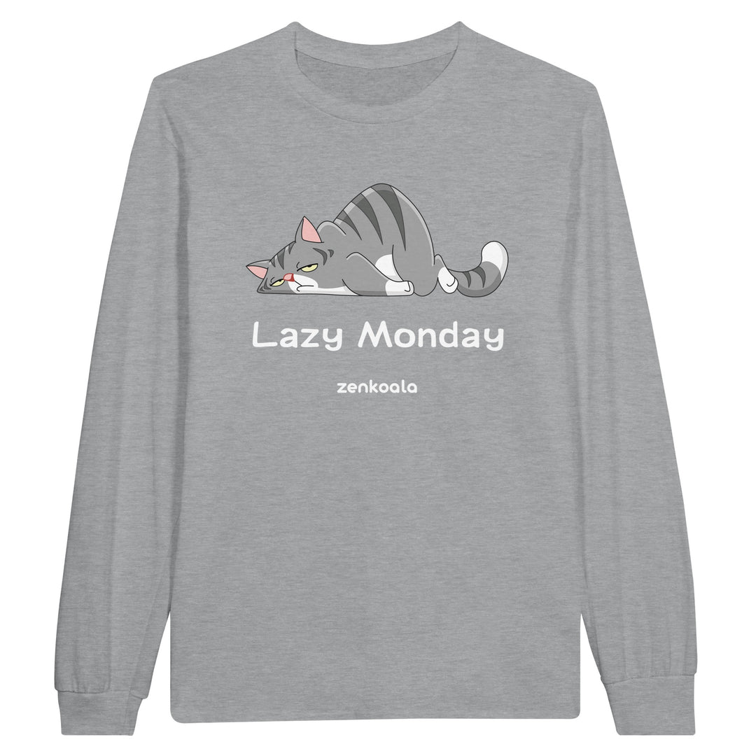 Lazy Monday feel-good long sleeve tee in sports grey, Zen Koala Australia